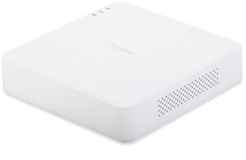 NVR Hikvision DS7104NISN/P, 4 canales, serie Slim con switch PoE interconstruido, 720p@12IPS, soporta 1 HDD de hasta 4TB, soporte EZVIZ Cloud P2P