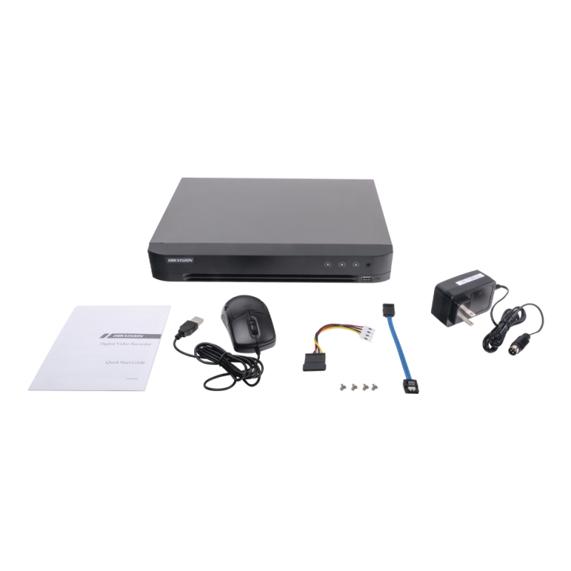 DVR 8 Megapixel / 4 Canales TURBOHD + 4 Canales IP / 1 Bahía de Disco Duro / 4 Canales de Audio / Audio por coaxitron / 4 Entradas de alarma / Vídeoanálisis DS-7204HUHI-K1(S)