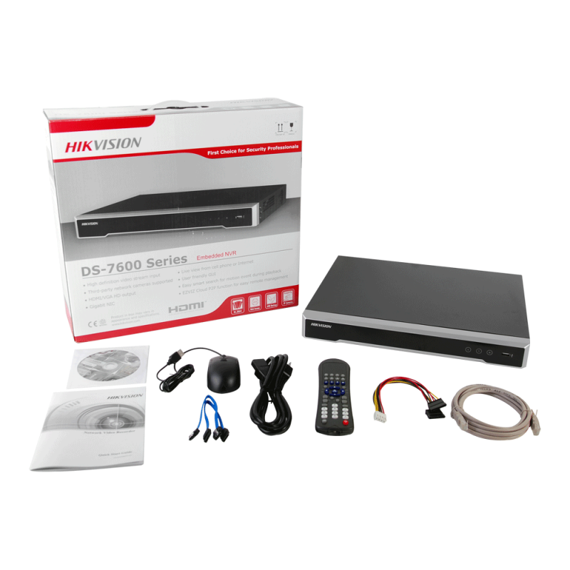 Tecnología 4K, NVR de 8 canales con compresión de video H.265 y switch PoE interconstruido de 8 puertos DS7608NII2/8P