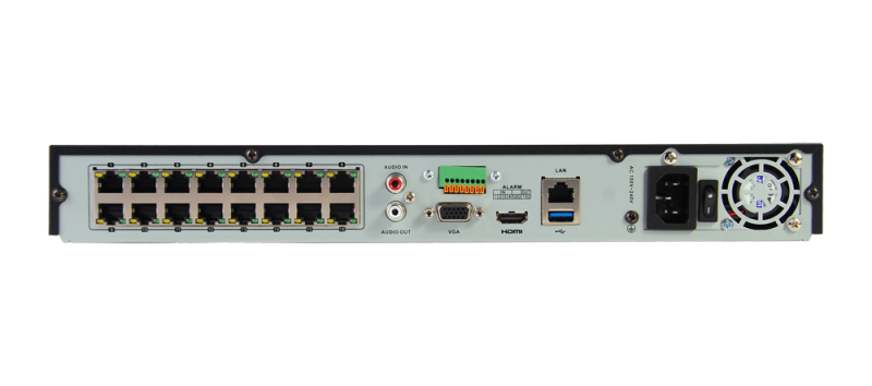 NVR 12 Megapixel (4K) / 16 canales / H.265+ / Hik-Connect / Switch PoE 300 mts / 2 HDD / HDMI en 4K DS-7616NI-I2/16P