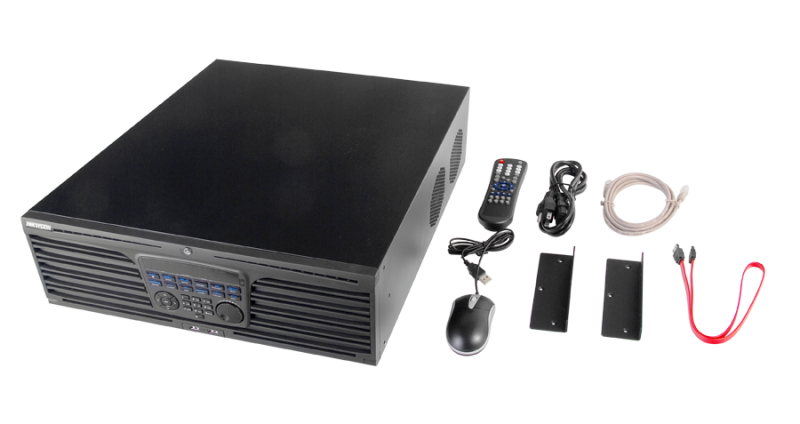 NVR 12 megapixel (4K) / 64 canales / H.265+ / 16 HDD / Hik-Connect / 2 Tarjetas de Red / Arreglo RAID / ONVIF / NVR de Alto Desempeño DS-9664NI-I16