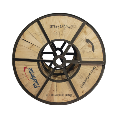 Carrete de 4 km de Fibra Óptica para Exterior G.652D, Armada, Monomodo, 72 Hilos, Forro HDPE, Anti-roedores GYFS-72C/4KM