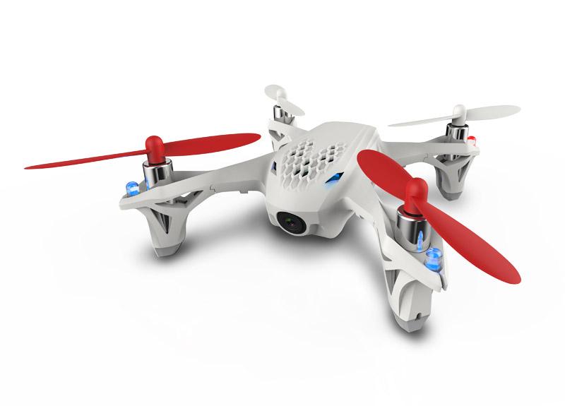 Drone Quadcopter HUBSAN H107D, Transmisor radiocontrol con FPV, 2.4 Ghz, 100 metros, color Blanco