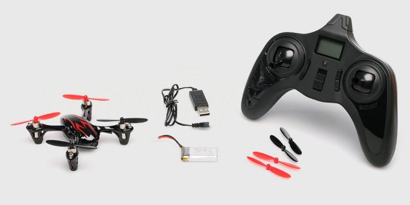 Drone Quadcopter Hubsan H107C, con batería recargable, 2.4GHz, cámara 480p, hasta 100 metros, Color Negro.