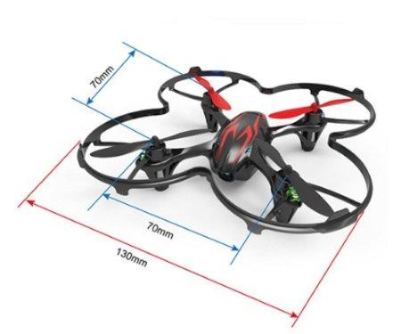 Drone Quadcopter Hubsan H107C, con batería recargable, 2.4GHz, cámara 480p, hasta 100 metros, Color Negro.