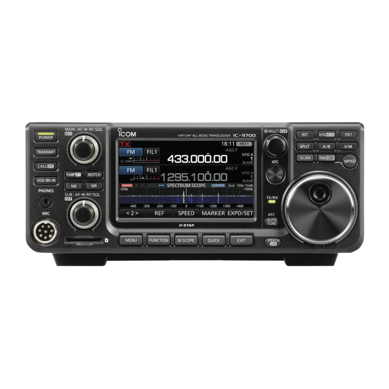 RADIO MOVIL ICOM IC-9700 , VHF, UHF (144, 430/440, 1200 MHz), Tribanda D-STAR, Potencia 100W, Pantalla Touch a Color 4.3.