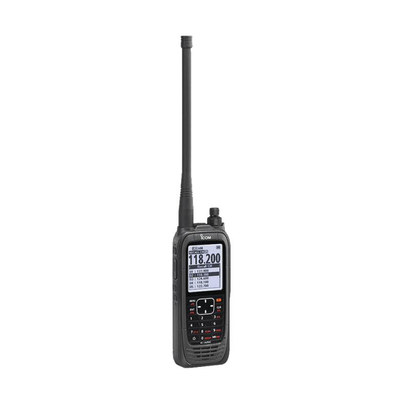 Radio portátil Icom ICA25C, aéreo VHF con display de 2.3 pulgadas y teclado, 6W (PEP) de potencia