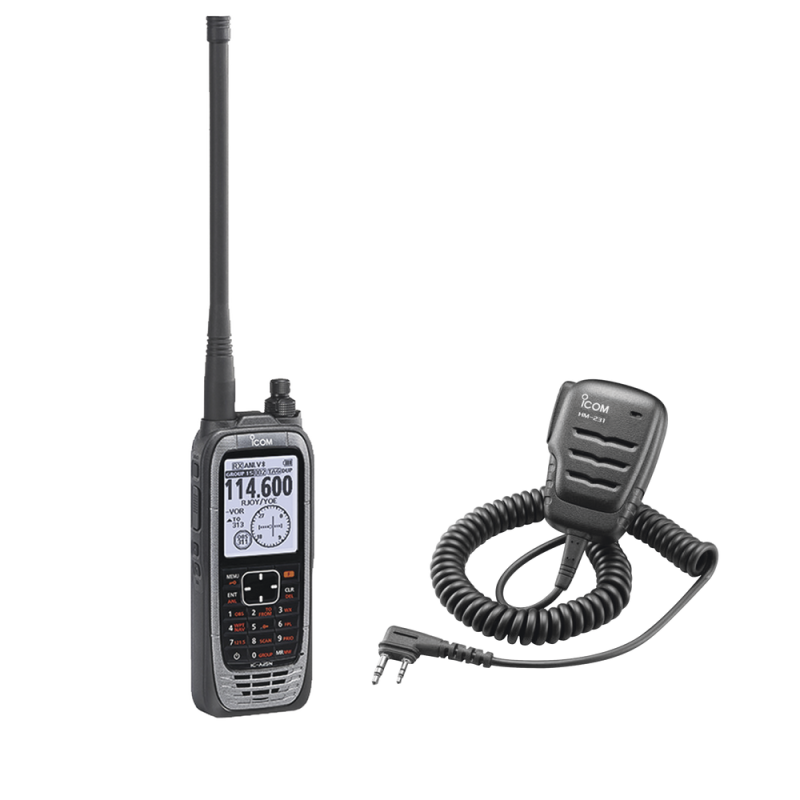 Kit de radio aéreo ICOM IC-A25N con micrófono de mano HM-231 IC-A25N/MIC