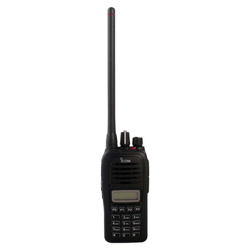 Radio portátil Icom IC-F1000T/09S analógico, en la banda de VHF, rango de frecuencia 136-174MHz, 5W de potencia, 128 canales, sumergible IP67,  hombre caído y trabajador solitario incluido, no incluye cargador