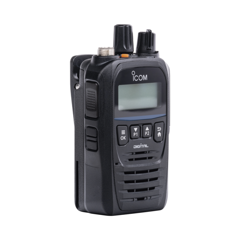 Radio ICOM ICF62DUL/11 Digital Intrínsecamente Seguro con pantalla, UHF, 400-470MHz, 512 canales, sumergible IP67, bluethooth, grabador de voz. Batería, cargador, antena y clip incluidos