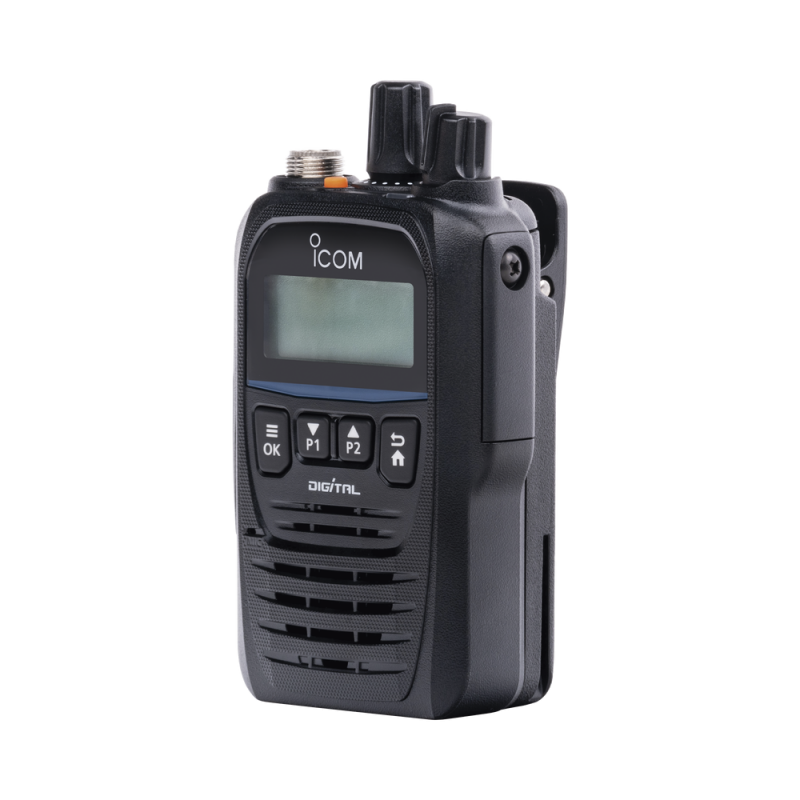 Radio ICOM ICF62DUL/11 Digital Intrínsecamente Seguro con pantalla, UHF, 400-470MHz, 512 canales, sumergible IP67, bluethooth, grabador de voz. Batería, cargador, antena y clip incluidos