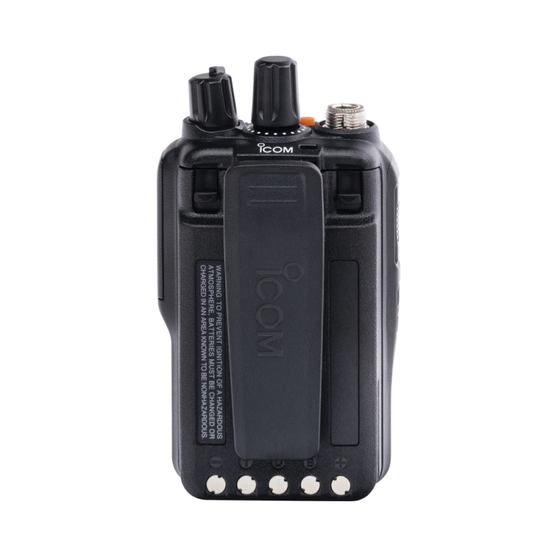Radio portátil ICOM IC-F62DUL/11 Digital Intrínsecamente Seguro con pantalla, UHF 400-470MHz, 512 canales, sumergible IP67, bluethooth, grabador de voz. Incluye, Batería, cargador, antena y clip. ICF62DUL/11