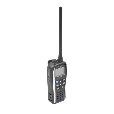 Radio portátil marino color perla, Rx: 156.050-163.275MHz Tx: 156.025-157.425MHz, 550mW de salida de audio, IPX7 sumergible, batería de 1500mAh IC-M25/11