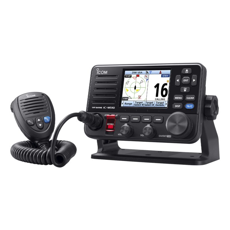 Radio móvil marino ICOM IC-M510/11, VHF clase D, con pantalla a color de 3.5\" IC-M510/11