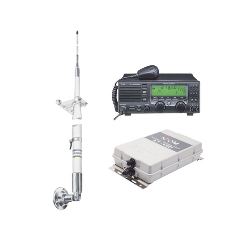 Kit de radio IC-M700pro con sintonizador de antena AT-130 y antena HF Shakespeare 390 IC-M700PRO-KIT1