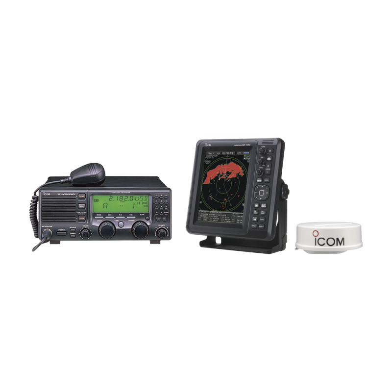 Kit de radio base ICOM IC-M700pro HF y radar marino MR1010RIIE de domo de 36NM con pantalla a color de 10.4 pulgadas. IC-M700PRO/MRKIT