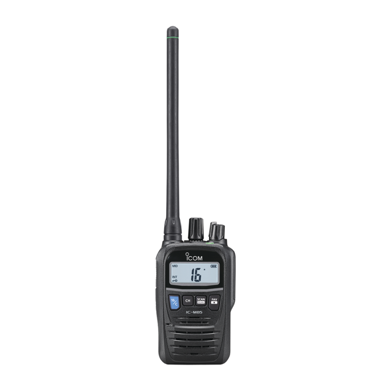 Radio portátil marino y comercial en VHF, incluye los canales USA, INT, CAN, y del clima M85
