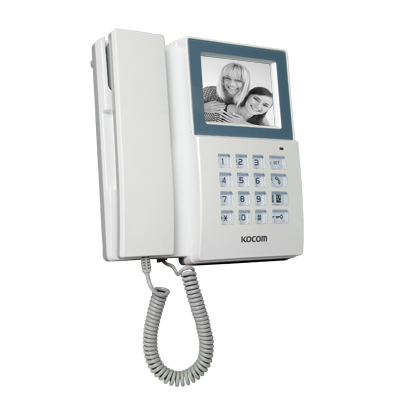 Kit de TV portero con auricular y función de telefóno integrado, monitor blanco y negro 4" KVM340