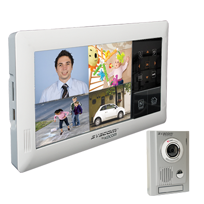 Kit de TV Portero TOUCH SCREEN QUAD con DVR Integrada, Automatizacion de luces, gas y cortinas KVRA510