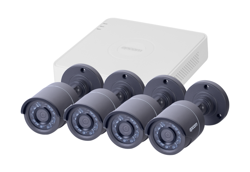 Sistema Completo de 4 Cámaras Bala TURBOHD 720p / DVR 4 Canales / Hik-Connect / Fuente de poder / 4 juegos de cable de 18mts LB7-TURBO-KIT4