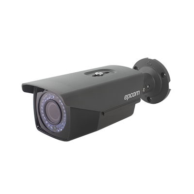 Cámara bullet híbrida LEGEND TurboHD 720p (Analógico 1200TVL / HD-TVI 720p) con lente varifocal 2.8 - 12 mm e IR inteligente para 40m, color gris LB7-TURBO-V