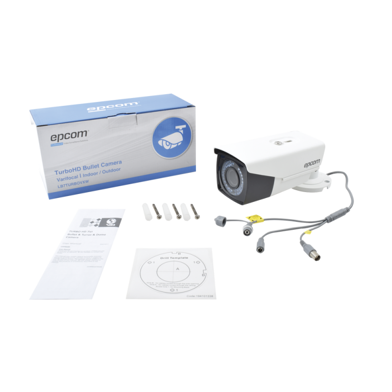 Cámara Bullet TURBOHD 720p / 40 mts IR / 4 Tecnologías TVI / AHD / CVI / Analógica / Lente Varifocal / Exterior IP66 LB7-TURBO-VXW