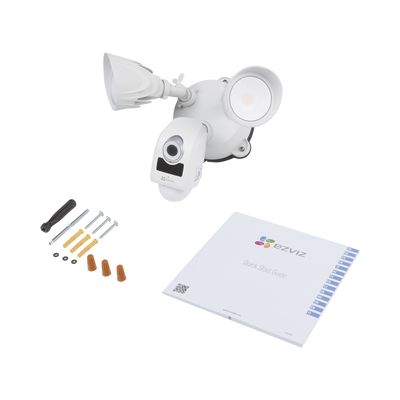 Cámara IP Ezviz LC1, 2 Megapixeles / Luz Ultrabrillante / Lente 2.8 mm / Uso Residencial / Grabación en la Nube / Audio de dos vías / Sirena Integrada / Sensor PIR / Micro SD / IP65 / H.264.