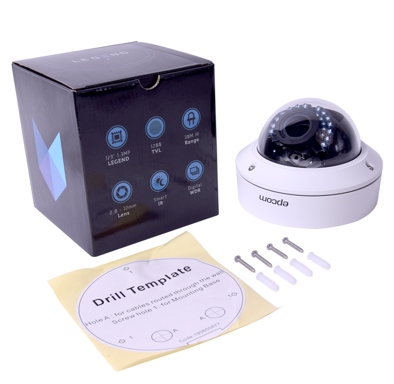 Domo Interior y Exterior Varifocal Antivandálico 1200TVL LEGEND, IR Inteligente de Alta Potencia, dWDR, 3D-DNR