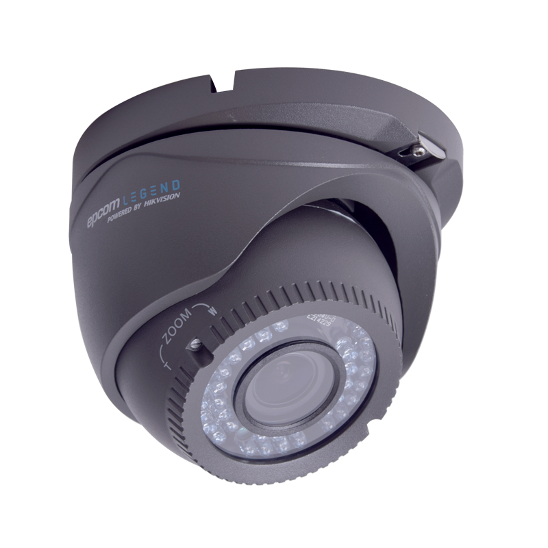 Domo Eyeball Interior y Exterior Antivandálico Varifocal 1200TVL LEGEND, IR Inteligente de 40M, dWDR, 3D-DNR, Color Gris Oscuro