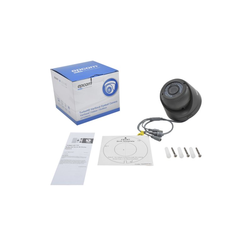 Cámara Eyeball TURBOHD 720p / 40 mts IR / 4 Tecnologías TVI / AHD / CVI / Analógica / Lente Varifocal / Exterior IP66 LE7-TURBO-VX