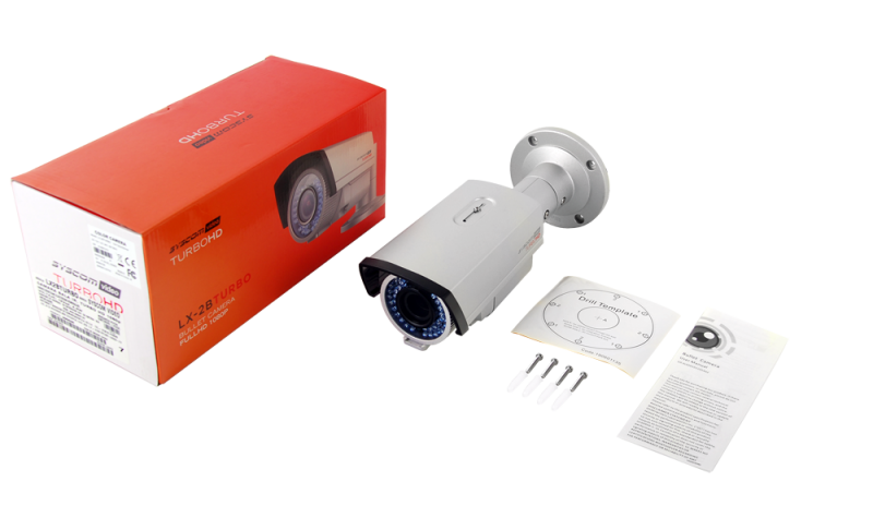 Camara Syscom tipo bala LX2BTURBO FullHD 1080p TurboHD TVI con lente 2.8-12mm, con función SMART IR para 40mts