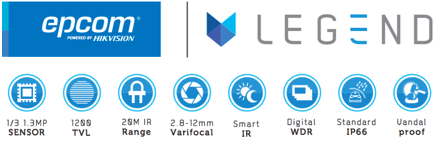 Domo Interior y Exterior Varifocal Antivandálico 1200TVL LEGEND, IR Inteligente de Alta Potencia, dWDR, 3D-DNR