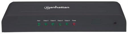 207515 Video Splitter Manhattan HDMI 4 puertos 4K 30Hz con adaptador de corriente