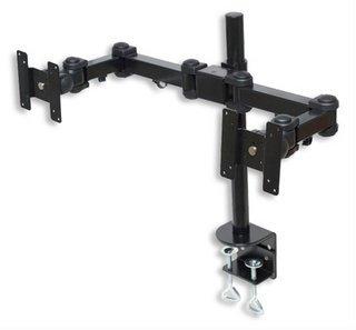 420808 Soporte Manhattan para 2 Monitores 10 a 27 pulgadas 12KG en escritorio