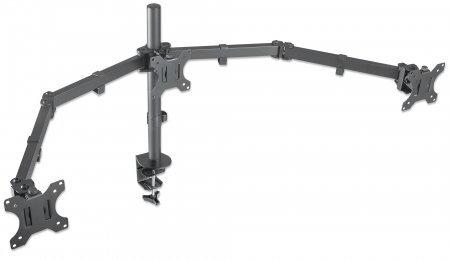 461658 Soporte Manhattan para 3 Monitores 13 a 27 pulgadas en escritorio
