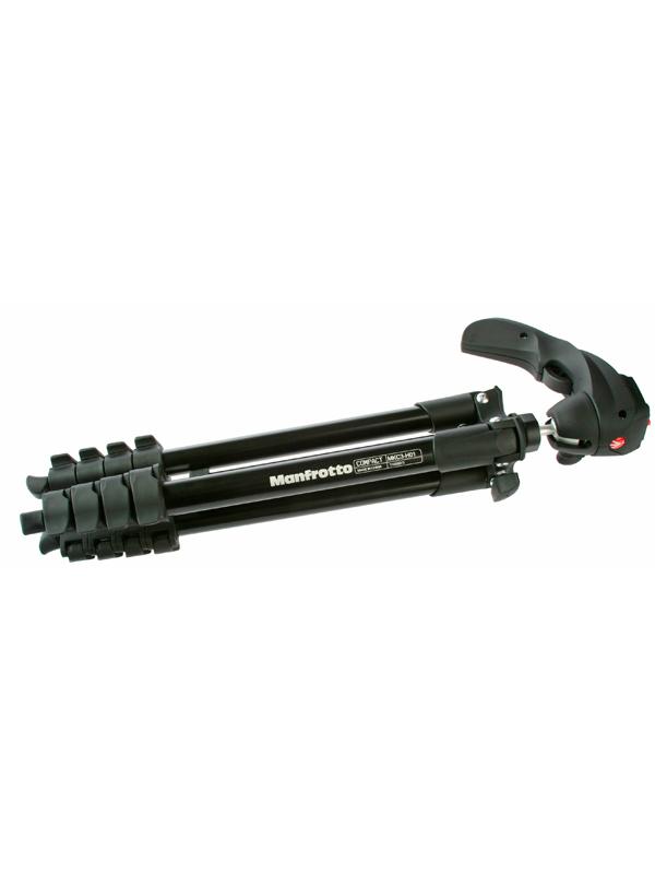 Tripie Manfrotto MKC3-H01 con cabeza para foto o video, 1.5kg, 154 cm, rotación panoramica de 360°