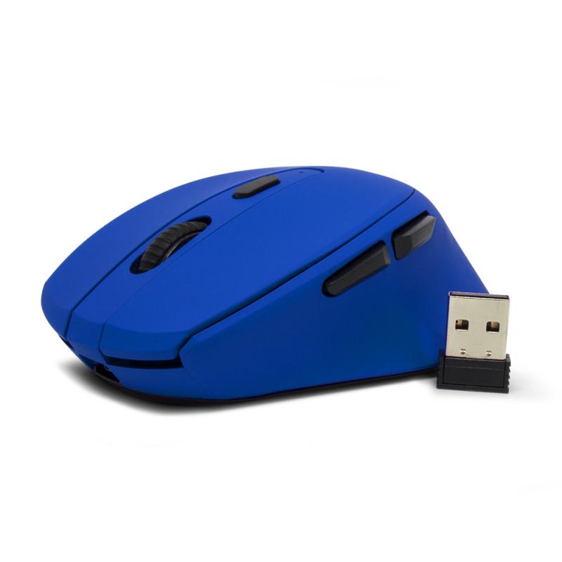 Mouse Inalámbrico Iluminado VORAGO MO-306 - Azul, 2400 DPI, Recargable