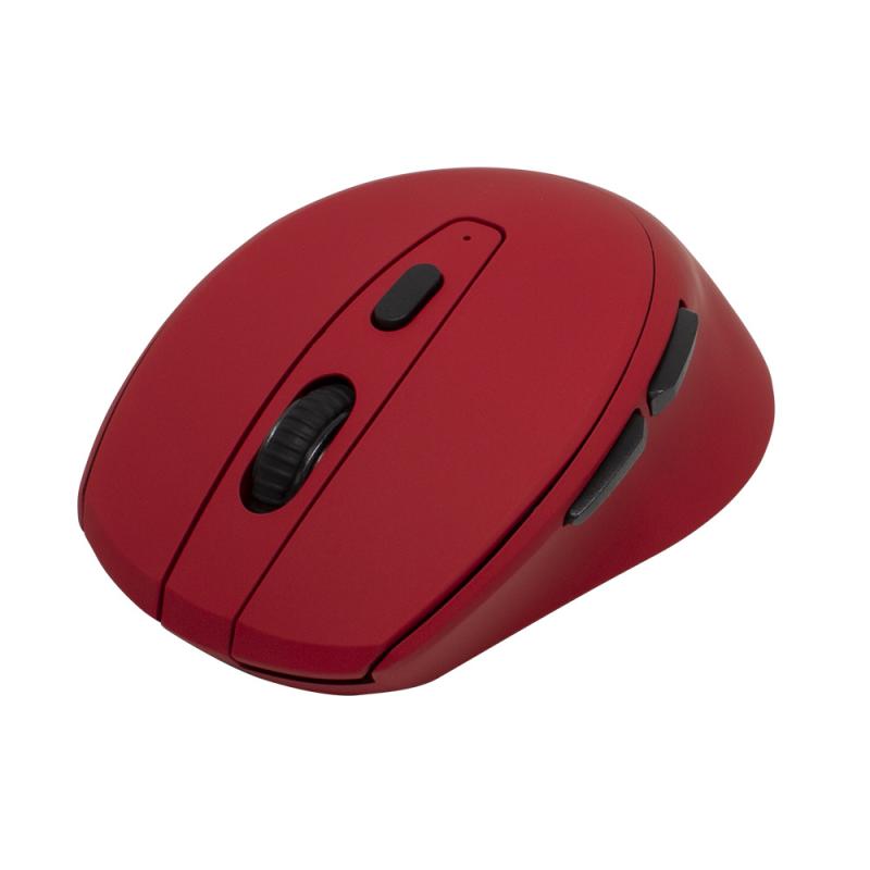 Mouse Inalámbrico VORAGO MO-306, Recargable, Rojo, iluminado, 2400 DPI, MO-306RD