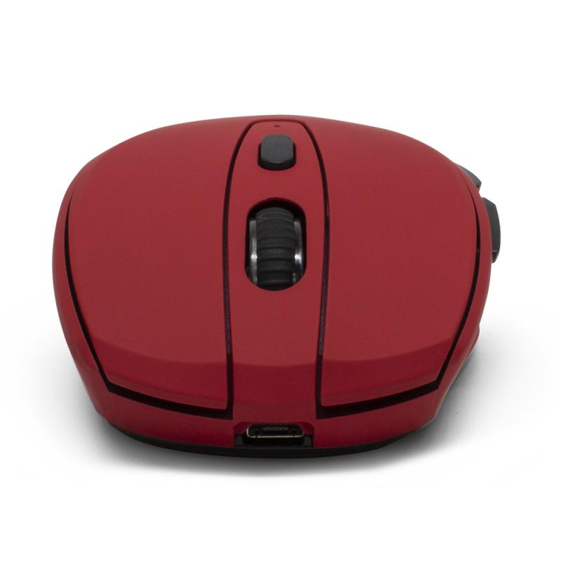 Mouse Inalámbrico VORAGO MO-306, Recargable, Rojo, iluminado, 2400 DPI, MO-306RD