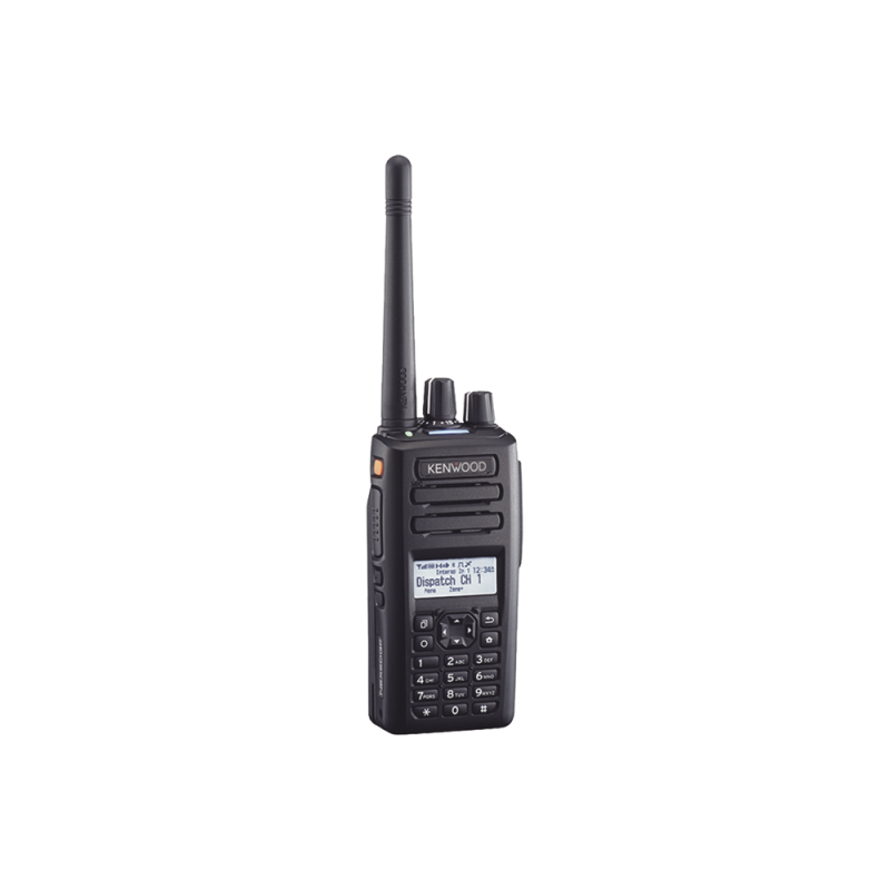 Radio Kenwood NX-3420-K3 800/900 MHz, 260 Canales, NXDN-DMR-Análogo, GPS, Bluetooth, IP67, 2 Pines, Incluye Batería, Antena, Cargador y Clip