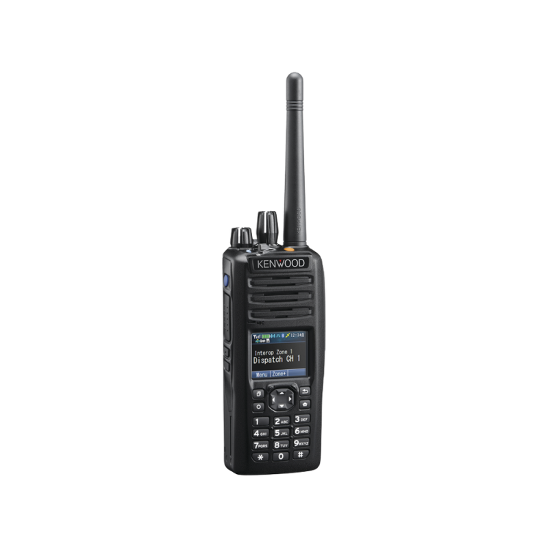 Radio Kenwood NX-5400-K3, 700/800 MHz, DTMF, Digital NXDN-P25-DMR-Analógico, 3 W, Bluetooth, GPS, MicroSD, 1024 Canales, Incluye Batería, cargador, antena, y clip NX-5400-K3