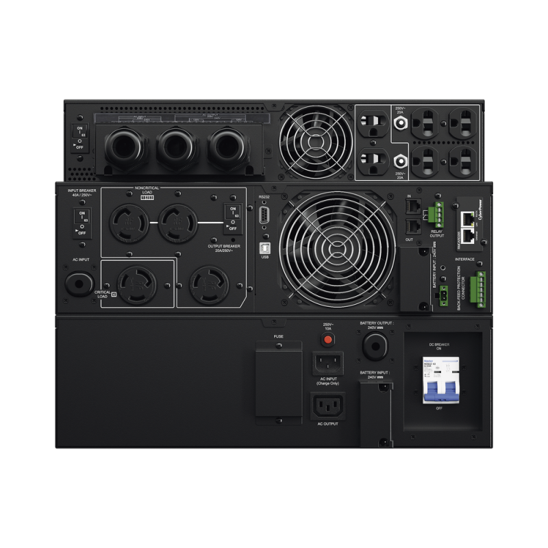 UPS de 6000 VA/5400 W, Online Doble Conversión, 200 - 240 Vac de Entrada NEMA L6-30P, 120 - 240 Vac de Salida, Onda Senoidal Pura, Torre o Rack de 8 UR, Con 6 Tomas NEMA 5-20R, 2 NEMA L6-20R y 1 NEMA L6-30R OL6KRTF