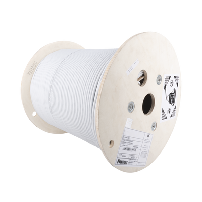 Bobina de Cable Blindado F/UTP de 4 Pares, Cat6A, Soporte de Aplicaciones 10GBase-T, LSZH (Libre de Gases Tóxicos), Color Blanco, 305m PFL6X04WH-CEG