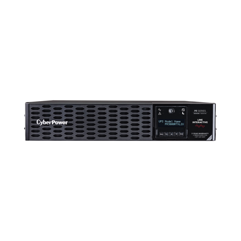 UPS de 3000 VA/3000 W, Topología Línea Interactiva, Entrada 120 Vca NEMA L5-30P, Onda Senoidal Pura, Torre o Rack de 2 UR, Con 8 Tomas 5-20R y 1 L5-30R PR3000RTXL2U