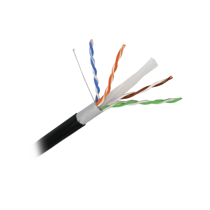 Bobina de Cable UTP Cat6 Linkedpro para exterior con GEL, doble cubierta, UL, color negro de 152.5 Metros, para Climas Extremos