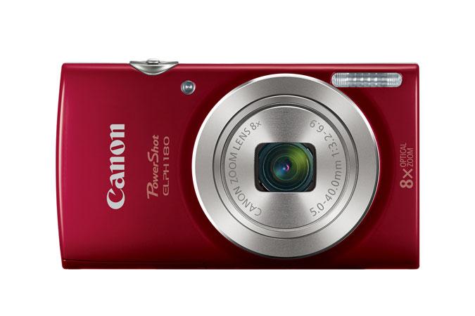 Cámara Canon PowerShot ELPH 180, 20.5mpx, 8x Óptico, 4x Digital, 2.7" LCD, Recargable, Flash, Color Rojo
