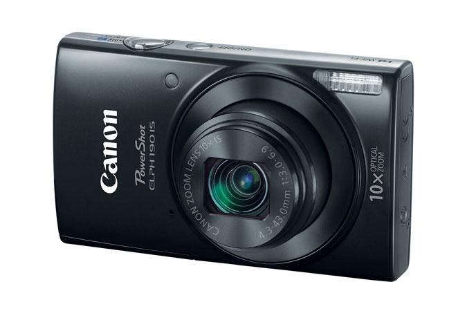 Cámara Canon PowerShot ELPH 190IS, 20.5 mpx, 10x Óptico, 4x Digital, 2.7" LCD, Flash, Batería Recargable, Color Negro
