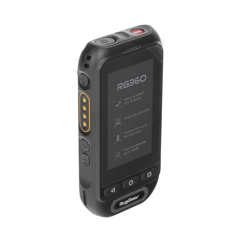 Radio POC RugGear RG360 Equipo PoC 3G/4G LTE Resistente al Agua con Pantalla Táctil 3" Compatible con Tassta y NXRadio