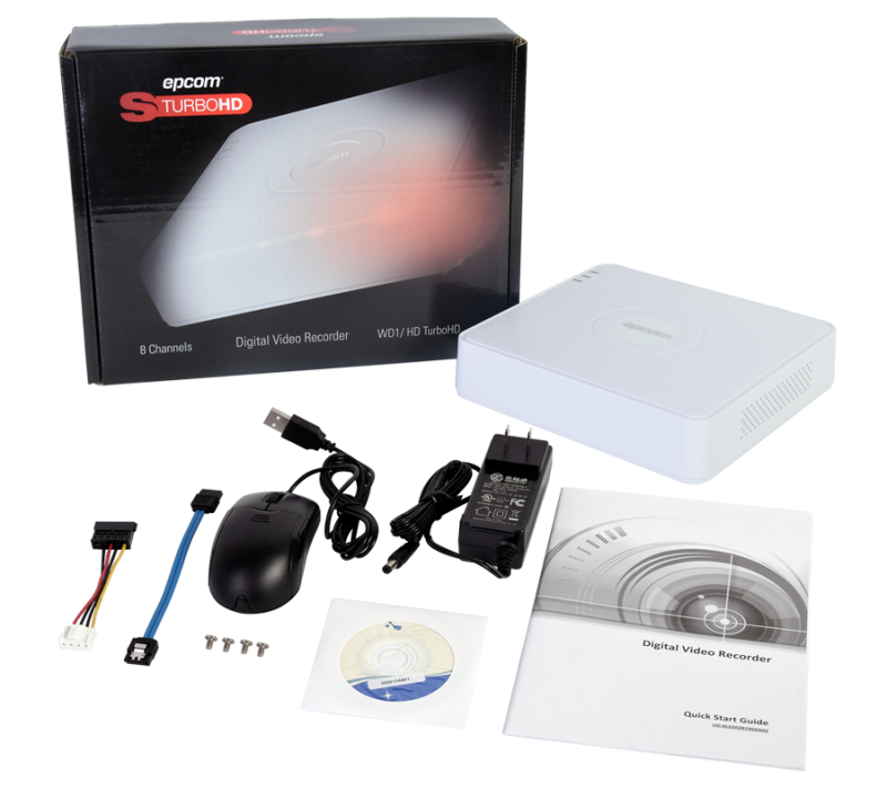 Sistema LEGEND TURBOHD 720P de 4 canales compatible con P2P. Incluye 4 LB7TURBOW (Bullet Interior / exterior 3.6mm / color blanco), Transceptores, adaptadores de voltaje y Fuente de Poder Profesional TURBOXSB74W