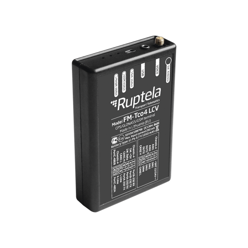 Localizador vehicular 3G RUPTELA, Mod. TCO4LCV3G, para lectura de OBD y puertos seriales